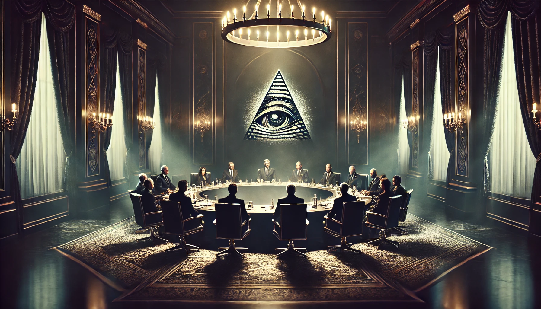 
Illuminati, secret meetings, global control, conspiracy theory, powerful elites